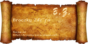 Broczky Zóra névjegykártya